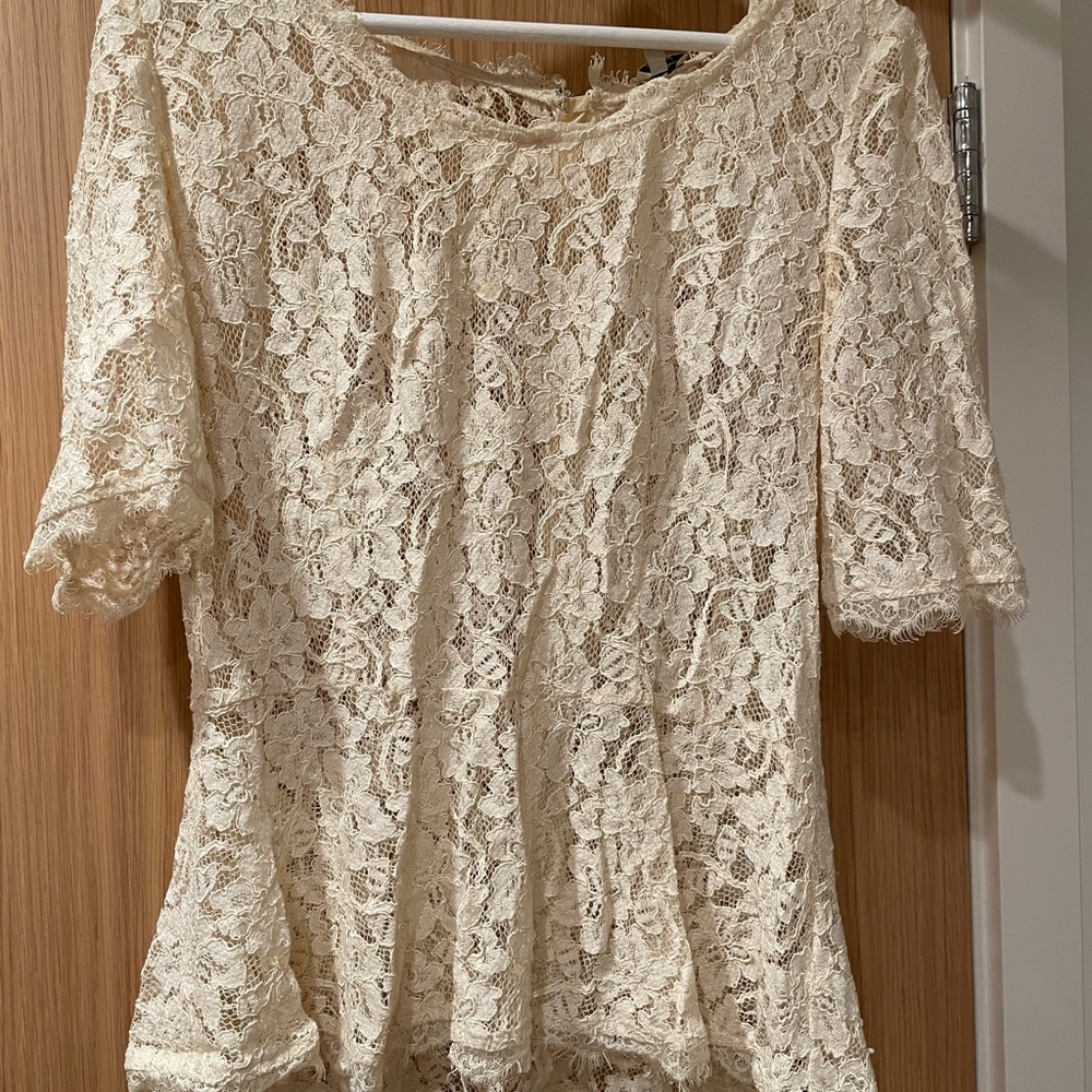 Aritzia Lace Peplum Blouse